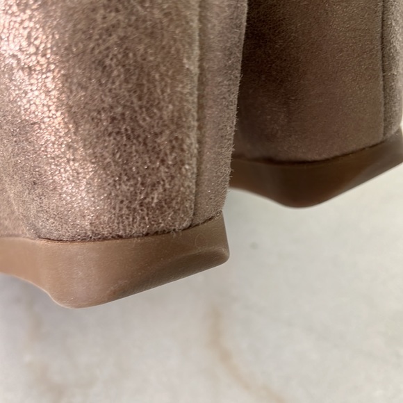 Paul Green Tammy Wedge Metallic Tan Suede leather Sandals 8 - Picture 9 of 9